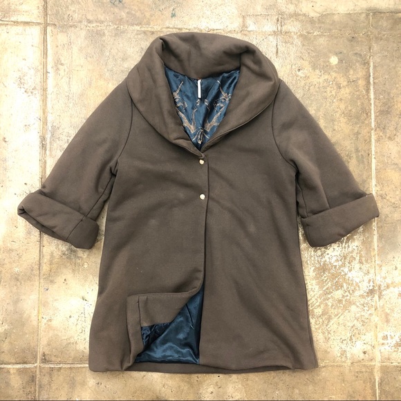 Free People Jackets Coats Pillow Soft Shawl Coat 34 Sleeve Grey Poshmark